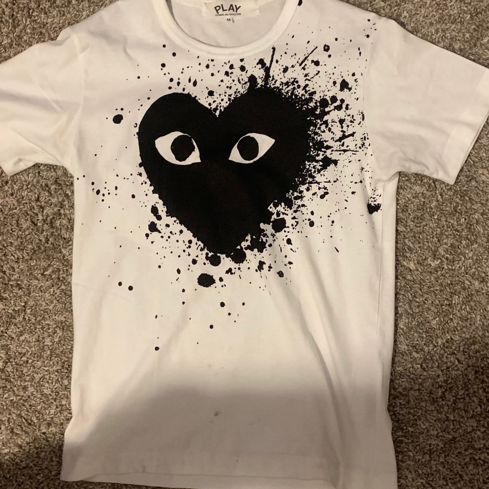 White Comme des Garçons Black Heart Tee